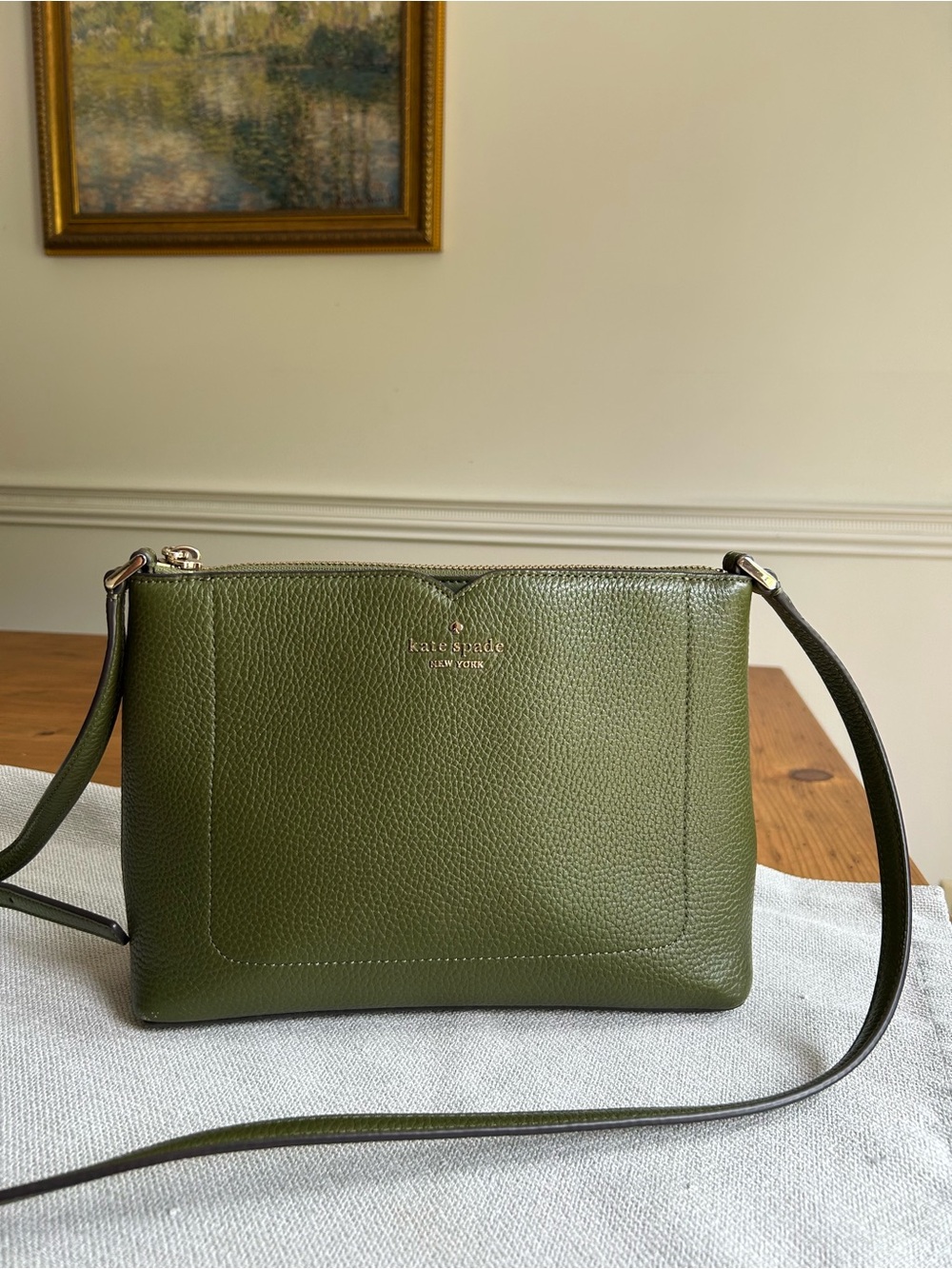 Kate Spade Green Pebbled Leather Crossbody